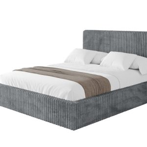 Łóżko tapicerowane z materacem + pojemnik ALOVA-V1 200×200 Szary 865480 Łóżko tapicerowane z materacem + pojemnik ALOVA-V1 200×200 Szary 865480