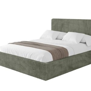 Łóżko tapicerowane z materacem + pojemnik ALOVA-V1 200×200 Zielony 865456 Łóżko tapicerowane z materacem + pojemnik ALOVA-V1 200×200 Zielony 865456