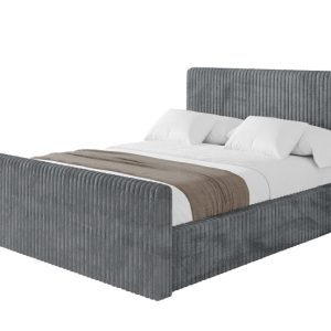 Łóżko tapicerowane z materacem + pojemnik ALOVA-V1-Z 140×200 Szary 865537 Łóżko tapicerowane z materacem + pojemnik ALOVA-V1-Z 140×200 Szary 865537