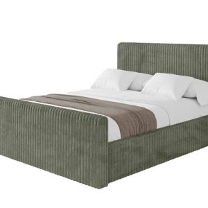 Łóżko tapicerowane z materacem + pojemnik ALOVA-V1-Z 200×200 Zielony 865564 Łóżko tapicerowane z materacem + pojemnik ALOVA-V1-Z 200×200 Zielony 865564