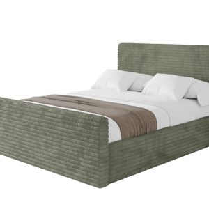 Łóżko tapicerowane z materacem + pojemnik ALOVA-Z 160×200 Zielony 865454 Łóżko tapicerowane z materacem + pojemnik ALOVA-Z 160×200 Zielony 865454