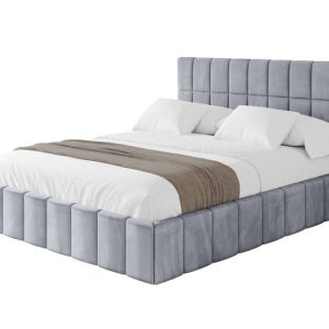 Łóżko tapicerowane z materacem + pojemnik AMEA – 180×200 cm Szary 826889 Łóżko tapicerowane z materacem + pojemnik AMEA – 180×200 cm Szary 826889