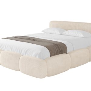 Łóżko tapicerowane z materacem + pojemnik ELVA-v1 – 160×200 cm Beżowy 798922 Łóżko tapicerowane z materacem + pojemnik ELVA-v1 – 160×200 cm Beżowy 798922