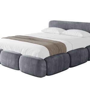 Łóżko tapicerowane z materacem + pojemnik ELVA-v1 – 160×200 cm Ciemnoszary 798900 Łóżko tapicerowane z materacem + pojemnik ELVA-v1 – 160×200 cm Ciemnoszary 798900