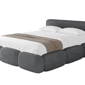 Łóżko tapicerowane z materacem + pojemnik ELVA-v1 – 160×200 cm Ciemnoszary 798715 Łóżko tapicerowane z materacem + pojemnik ELVA-v1 – 160×200 cm Ciemnoszary 798715