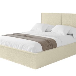 Łóżko tapicerowane z materacem + pojemnik EMMI – 160×200 cm Beżowy 863339 Łóżko tapicerowane z materacem + pojemnik EMMI – 160×200 cm Beżowy 863339