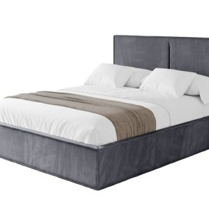 Łóżko tapicerowane z materacem + pojemnik EMMI – 180×200 cm Ciemnoszary 862120 Łóżko tapicerowane z materacem + pojemnik EMMI – 180×200 cm Ciemnoszary 862120