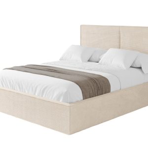 Łóżko tapicerowane z materacem + pojemnik EMMI – 200×200 cm Beżowy 861770 Łóżko tapicerowane z materacem + pojemnik EMMI – 200×200 cm Beżowy 861770