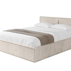 Łóżko tapicerowane z materacem + pojemnik EMMI-v1 – 160×200 cm Beżowy 862859 Łóżko tapicerowane z materacem + pojemnik EMMI-v1 – 160×200 cm Beżowy 862859