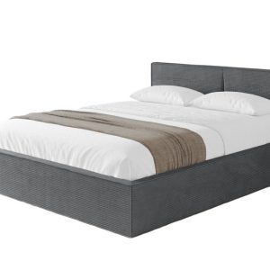 Łóżko tapicerowane z materacem + pojemnik EMMI-v1 – 160×200 cm Ciemnoszary 862285 Łóżko tapicerowane z materacem + pojemnik EMMI-v1 – 160×200 cm Ciemnoszary 862285