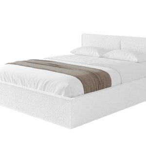 Łóżko tapicerowane z materacem + pojemnik EMMI-v1 – 180×200 cm Biały 861553 Łóżko tapicerowane z materacem + pojemnik EMMI-v1 – 180×200 cm Biały 861553