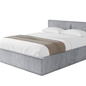 Łóżko tapicerowane z materacem + pojemnik EMMI-v1 – 200×200 cm Jasny szary 862072 Łóżko tapicerowane z materacem + pojemnik EMMI-v1 – 200×200 cm Jasny szary 862072