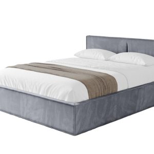 Łóżko tapicerowane z materacem + pojemnik EMMI-v1 – 200×200 cm Szary 863128 Łóżko tapicerowane z materacem + pojemnik EMMI-v1 – 200×200 cm Szary 863128