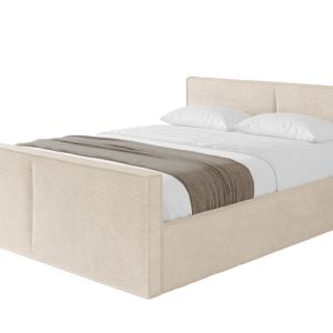 Łóżko tapicerowane z materacem + pojemnik EMMI-v1-Z-180×200 cm Beżowy 862142 Łóżko tapicerowane z materacem + pojemnik EMMI-v1-Z-180×200 cm Beżowy 862142