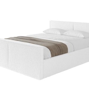 Łóżko tapicerowane z materacem + pojemnik EMMI-v1-Z-200×200 cm Biały 862106 Łóżko tapicerowane z materacem + pojemnik EMMI-v1-Z-200×200 cm Biały 862106