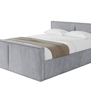 Łóżko tapicerowane z materacem + pojemnik EMMI-v1-Z-200×200 cm Jasnoszary 862090 Łóżko tapicerowane z materacem + pojemnik EMMI-v1-Z-200×200 cm Jasnoszary 862090