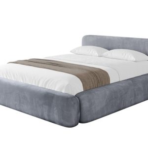 Łóżko tapicerowane z materacem + pojemnik ENORA-v1 – 200×200 cm Szary 861931 Łóżko tapicerowane z materacem + pojemnik ENORA-v1 – 200×200 cm Szary 861931