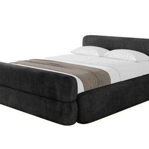 Łóżko tapicerowane z materacem + pojemnik ENORA-v1-Z-120×200 cm Czarny 862850 Łóżko tapicerowane z materacem + pojemnik ENORA-v1-Z-120×200 cm Czarny 862850