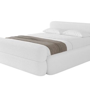 Łóżko tapicerowane z materacem + pojemnik ENORA-v1-Z-140×200 cm Biały 863348 Łóżko tapicerowane z materacem + pojemnik ENORA-v1-Z-140×200 cm Biały 863348