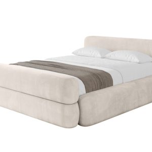 Łóżko tapicerowane z materacem + pojemnik ENORA-v1-Z-160×200 cm Beżowy 861663 Łóżko tapicerowane z materacem + pojemnik ENORA-v1-Z-160×200 cm Beżowy 861663
