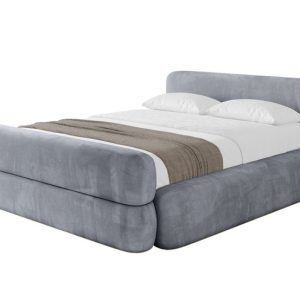 Łóżko tapicerowane z materacem + pojemnik ENORA-v1-Z-160×200 cm Szary 862121 Łóżko tapicerowane z materacem + pojemnik ENORA-v1-Z-160×200 cm Szary 862121
