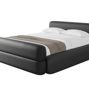 Łóżko tapicerowane z materacem + pojemnik ENORA-v1-Z-180×200 cm Czarny 862393 Łóżko tapicerowane z materacem + pojemnik ENORA-v1-Z-180×200 cm Czarny 862393