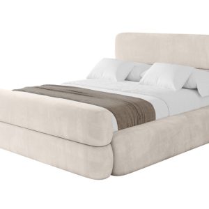 Łóżko tapicerowane z materacem + pojemnik ENORA-Z-180×200 cm Beżowy 861853 Łóżko tapicerowane z materacem + pojemnik ENORA-Z-180×200 cm Beżowy 861853