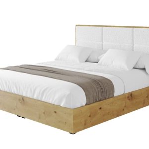 Łóżko tapicerowane z materacem + pojemnik ENZO1 – 140×200 cm Biały 839711 Łóżko tapicerowane z materacem + pojemnik ENZO1 – 140×200 cm Biały 839711
