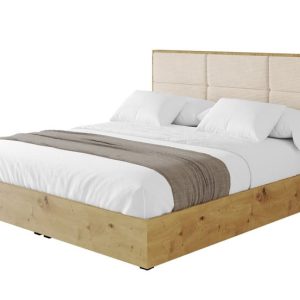 Łóżko tapicerowane z materacem + pojemnik ENZO1 – 160×200 cm Beżowy 840311 Łóżko tapicerowane z materacem + pojemnik ENZO1 – 160×200 cm Beżowy 840311