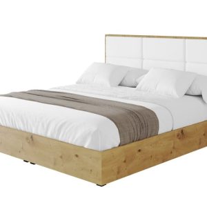 Łóżko tapicerowane z materacem + pojemnik ENZO1 – 160×200 cm Biały 839800 Łóżko tapicerowane z materacem + pojemnik ENZO1 – 160×200 cm Biały 839800
