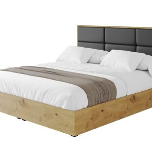 Łóżko tapicerowane z materacem + pojemnik ENZO1 – 160×200 cm Czarny 839569 Łóżko tapicerowane z materacem + pojemnik ENZO1 – 160×200 cm Czarny 839569