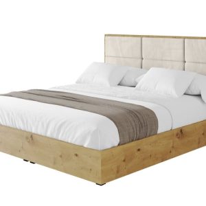Łóżko tapicerowane z materacem + pojemnik ENZO1 – 180×200 cm Beżowy 840916 Łóżko tapicerowane z materacem + pojemnik ENZO1 – 180×200 cm Beżowy 840916