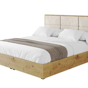 Łóżko tapicerowane z materacem + pojemnik ENZO1 – 200×200 cm Beżowy 840597 Łóżko tapicerowane z materacem + pojemnik ENZO1 – 200×200 cm Beżowy 840597