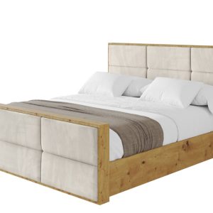 Łóżko tapicerowane z materacem + pojemnik ENZO1-Z-120×200 cm Beżowy 838541 Łóżko tapicerowane z materacem + pojemnik ENZO1-Z-120×200 cm Beżowy 838541