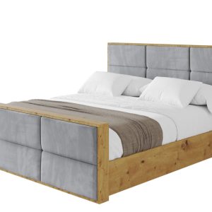 Łóżko tapicerowane z materacem + pojemnik ENZO1-Z-120×200 cm Szary 838874 Łóżko tapicerowane z materacem + pojemnik ENZO1-Z-120×200 cm Szary 838874