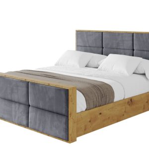 Łóżko tapicerowane z materacem + pojemnik ENZO1-Z-180×200 cm Grafitowy 838878 Łóżko tapicerowane z materacem + pojemnik ENZO1-Z-180×200 cm Grafitowy 838878