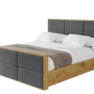 Łóżko tapicerowane z materacem + pojemnik ENZO1-Z-180×200 cm Grafitowy 838596 Łóżko tapicerowane z materacem + pojemnik ENZO1-Z-180×200 cm Grafitowy 838596