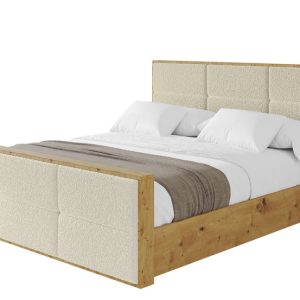 Łóżko tapicerowane z materacem + pojemnik ENZO1-Z-200×200 cm Beżowy 839565 Łóżko tapicerowane z materacem + pojemnik ENZO1-Z-200×200 cm Beżowy 839565