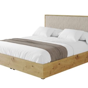 Łóżko tapicerowane z materacem + pojemnik ENZO10 – 140×200 cm Beżowy 966176 Łóżko tapicerowane z materacem + pojemnik ENZO10 – 140×200 cm Beżowy 966176
