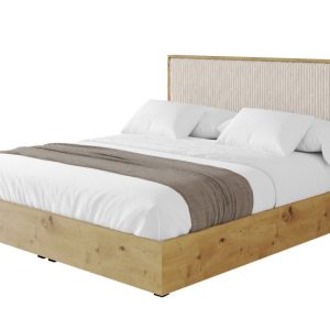 Łóżko tapicerowane z materacem + pojemnik ENZO10 – 140×200 cm Ecru 966175 Łóżko tapicerowane z materacem + pojemnik ENZO10 – 140×200 cm Ecru 966175