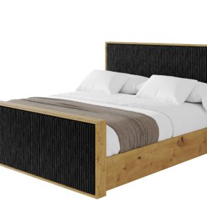 Łóżko tapicerowane z materacem + pojemnik ENZO10-Z – 140×200 cm Czarny 966274 Łóżko tapicerowane z materacem + pojemnik ENZO10-Z – 140×200 cm Czarny 966274