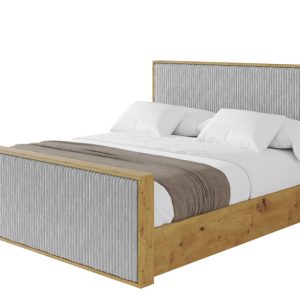 Łóżko tapicerowane z materacem + pojemnik ENZO10-Z – 200×200 cm Szary 966256 Łóżko tapicerowane z materacem + pojemnik ENZO10-Z – 200×200 cm Szary 966256