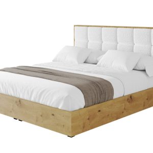 Łóżko tapicerowane z materacem + pojemnik ENZO2 – 120×200 cm Biały 839607 Łóżko tapicerowane z materacem + pojemnik ENZO2 – 120×200 cm Biały 839607