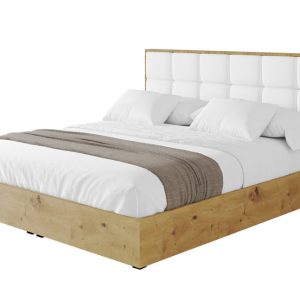 Łóżko tapicerowane z materacem + pojemnik ENZO2 – 140×200 cm Biały 840586 Łóżko tapicerowane z materacem + pojemnik ENZO2 – 140×200 cm Biały 840586