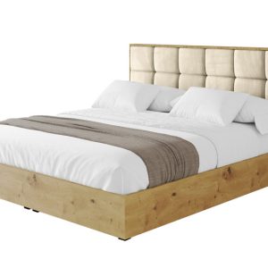 Łóżko tapicerowane z materacem + pojemnik ENZO2 – 200×200 cm Beżowy 839817 Łóżko tapicerowane z materacem + pojemnik ENZO2 – 200×200 cm Beżowy 839817