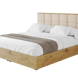 Łóżko tapicerowane z materacem + pojemnik ENZO2 – 200×200 cm Beżowy 840375 Łóżko tapicerowane z materacem + pojemnik ENZO2 – 200×200 cm Beżowy 840375