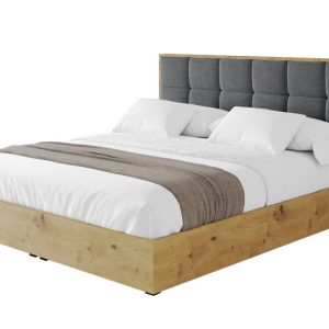 Łóżko tapicerowane z materacem + pojemnik ENZO2 – 200×200 cm Ciemnoszary 840633 Łóżko tapicerowane z materacem + pojemnik ENZO2 – 200×200 cm Ciemnoszary 840633
