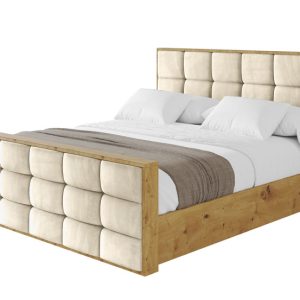 Łóżko tapicerowane z materacem + pojemnik ENZO2-Z-200×200 cm Beżowy 839088 Łóżko tapicerowane z materacem + pojemnik ENZO2-Z-200×200 cm Beżowy 839088