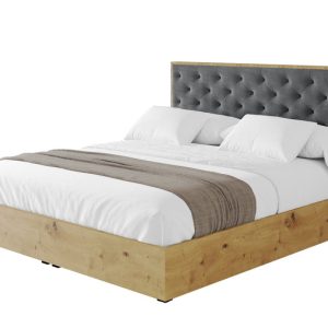Łóżko tapicerowane z materacem + pojemnik ENZO3 – 160×200 cm Ciemnoszary 839382 Łóżko tapicerowane z materacem + pojemnik ENZO3 – 160×200 cm Ciemnoszary 839382