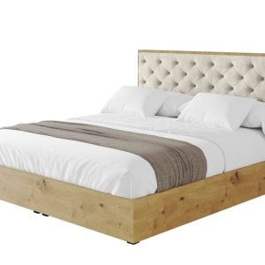 Łóżko tapicerowane z materacem + pojemnik ENZO3 – 180×200 cm Beżowy 839419 Łóżko tapicerowane z materacem + pojemnik ENZO3 – 180×200 cm Beżowy 839419